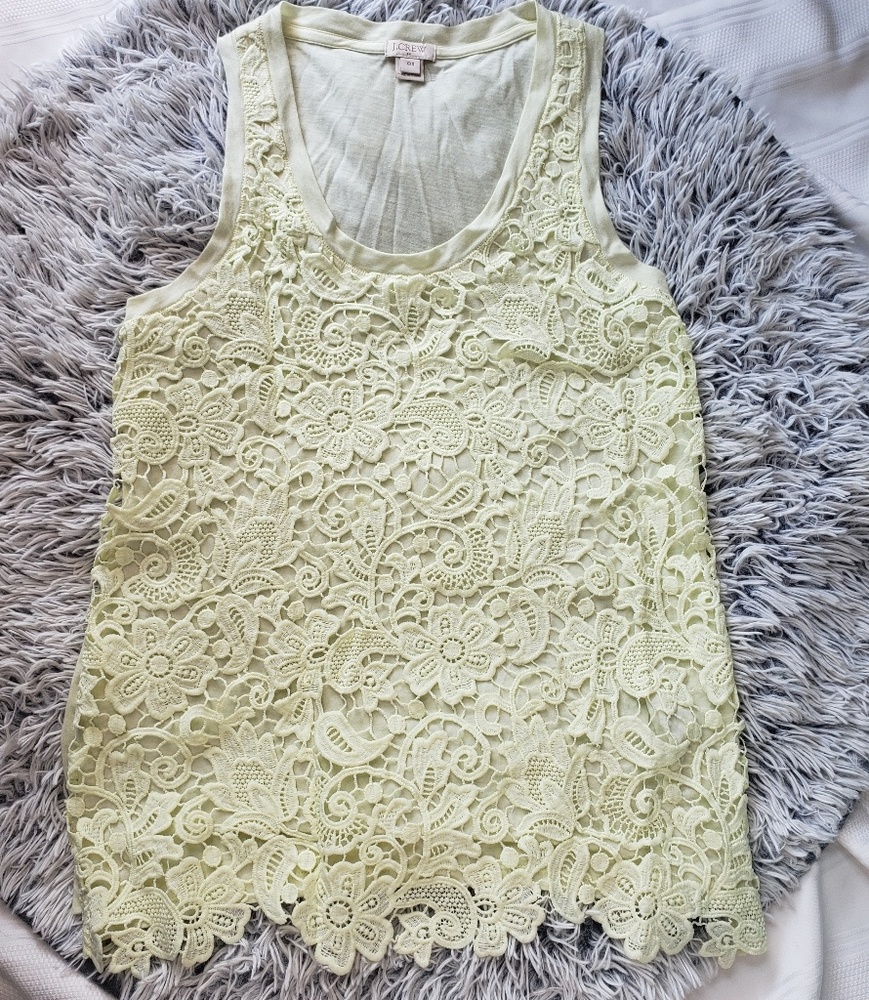 J.Crew lime lace tank top